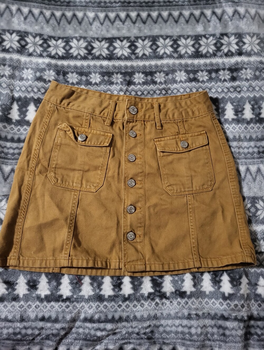 American Eagle Caramel/Tan Denim Mini Skirt Size 4